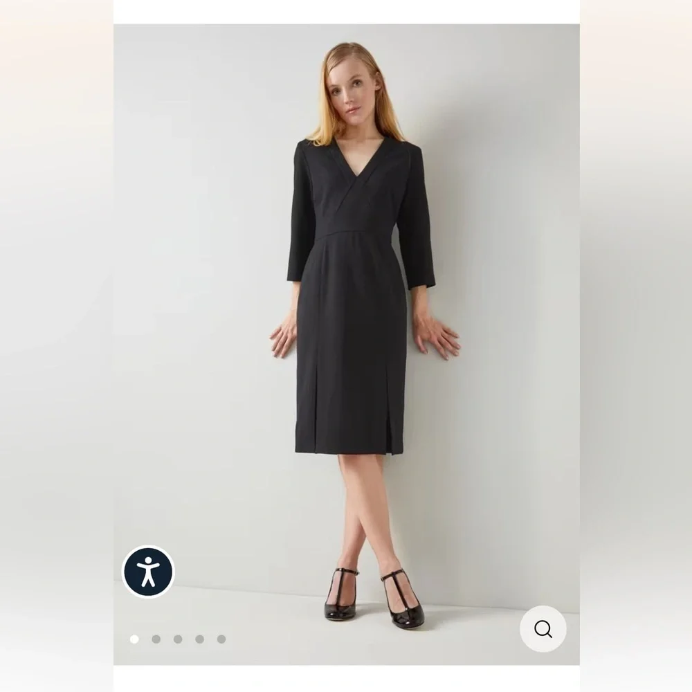 Sky Black Crepe Dress with LENZING™ ECOVERO™ viscose - Picture 1 of 5